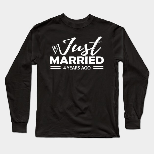 4th Wedding Anniversary - 4 years anniversary Long Sleeve T-Shirt by KC Happy Shop